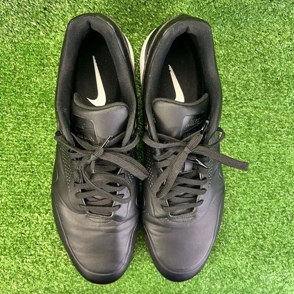 Nike Air Max 1 Golf Shoes Men's 14 Blackout Swoosh AQ0863-001 Gum Spikeless