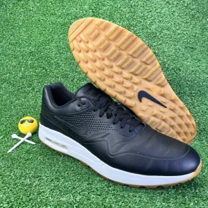 Nike Air Max 1 Golf Shoes Men's 14 Blackout Swoosh AQ0863-001 Gum Spikeless