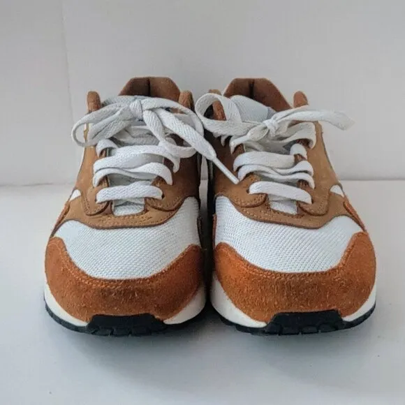 NIKE Air Max 1 Premium Retro 7 Dark Curry True White Sneakers 908366-700 Mens