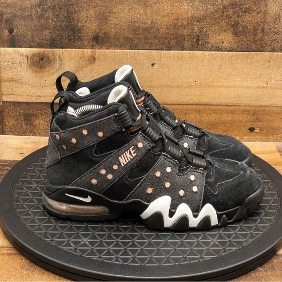 NIKE AIR MAX 2 CB 94 BLACK DENIM MENS ATHLETIC SHOES BASKETBALL RETRO SIZE 7.5