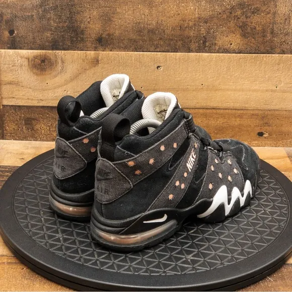 NIKE AIR MAX 2 CB 94 BLACK DENIM MENS ATHLETIC SHOES BASKETBALL RETRO SIZE 7.5