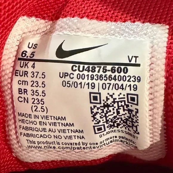 Nike Air Max 200 University Red Grade School GS 6.5Y Running Shoes