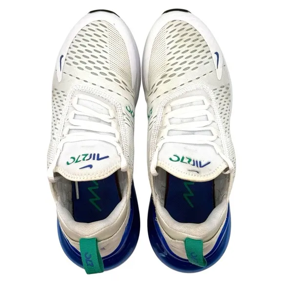 Nike Air Max 270 Women's Size 8.5 White Blue Teal Trainers Shoes Gym Athleisure