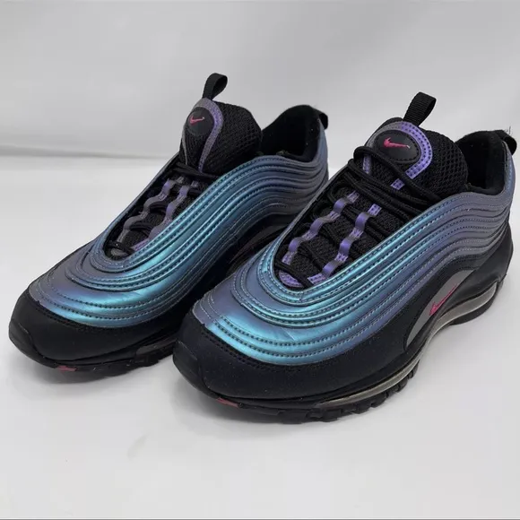 Nike Air Max 97' LX Throwback Future Shoes 6.5Y Black Blue AV1165-001 Metallic