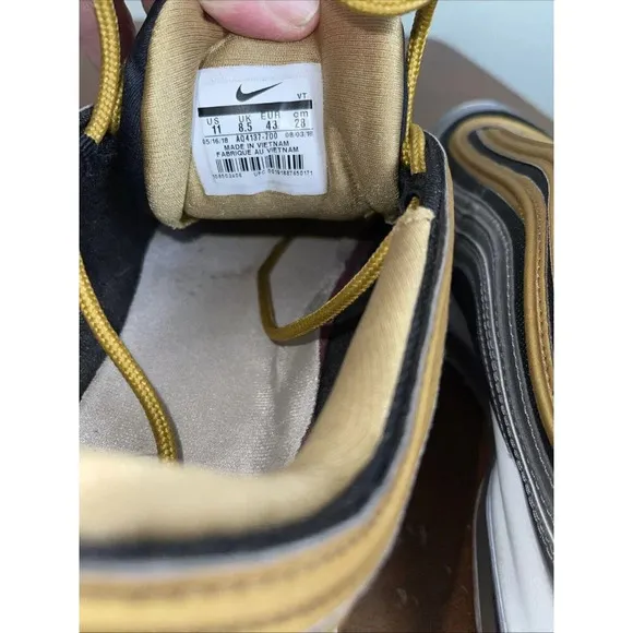 Nike Air Max 97 Metallic Gold Silver Women's Size 11 Sneakers Shoes AQ4137-700