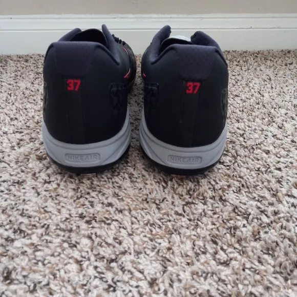 Nike Air Max Mens size 14 Air Clipper 17 Black Baseball Cleats Shoes NO LACES