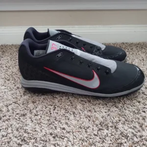 Nike Air Max Mens size 14 Air Clipper 17 Black Baseball Cleats Shoes NO LACES