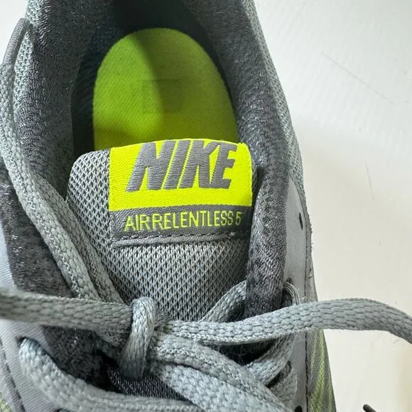 Nike Air Relentless 5 Running Shoes Sneakers Men 14 Gray Neon Green 807092-002