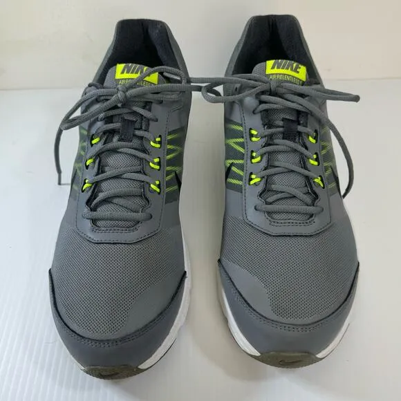 Nike Air Relentless 5 Running Shoes Sneakers Men 14 Gray Neon Green 807092-002