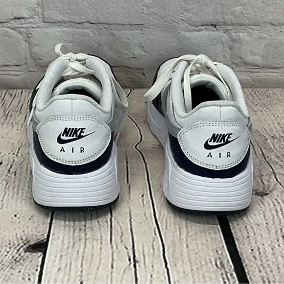 Nike Air Sneakers Men's Sz 10 White/Blue Leather Tennis Shoes Swoosh Athleisure
