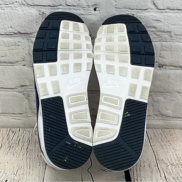 Nike Air Sneakers Men's Sz 10 White/Blue Leather Tennis Shoes Swoosh Athleisure