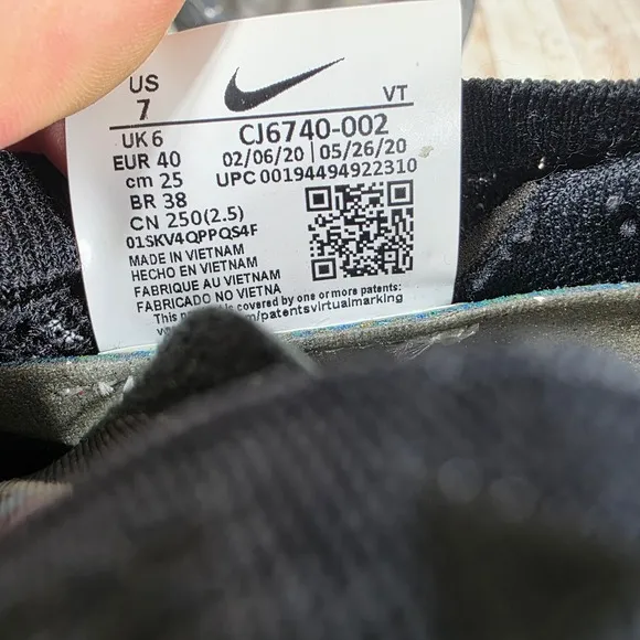 Nike Air VaporMax 2020 Flyknit Black Running Shoes Sneakers CJ6740-002 Size 7