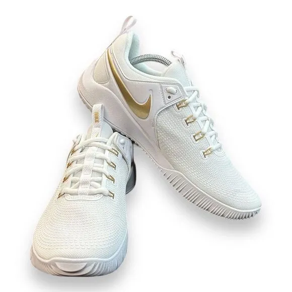 Nike Air Zoom Hyperace 2 SE White Metallic‎ Gold Volleyball Shoes Men Size 9.5