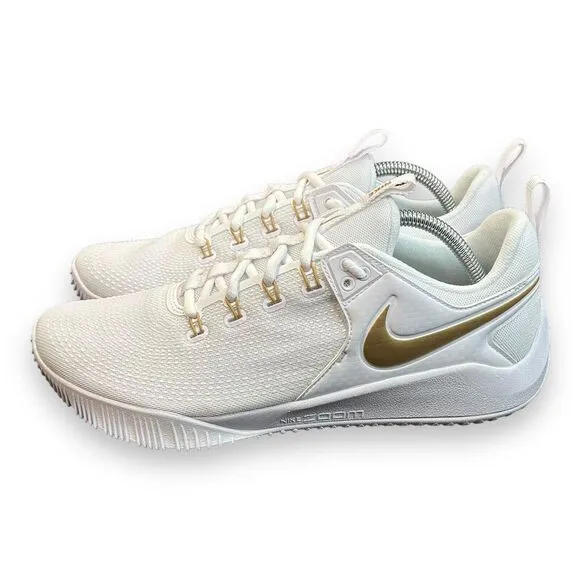 Nike Air Zoom Hyperace 2 SE White Metallic‎ Gold Volleyball Shoes Men Size 9.5
