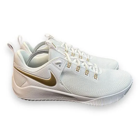 Nike Air Zoom Hyperace 2 SE White Metallic‎ Gold Volleyball Shoes Men Size 9.5