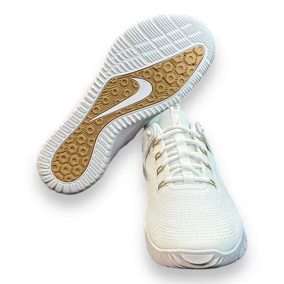 Nike Air Zoom Hyperace 2 SE White Metallic‎ Gold Volleyball Shoes Men Size 9.5