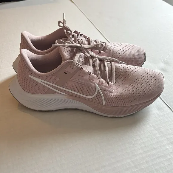 NIKE Air Zoom Pegasus Running Shoes 38 White &amp; Barely Rose - Size 9.5 Medium