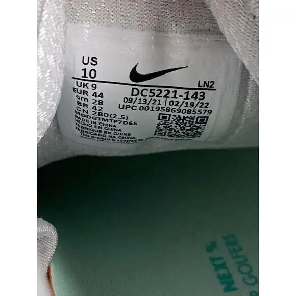 Nike Air Zoom Infinity Tour Next% White Mint Foam DC5221-143 Golf Shoes Men’s 10