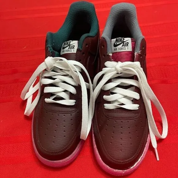Nike Air Force 1 Red Pink Custom Painted Sneakers Shoes Men’s Size 7