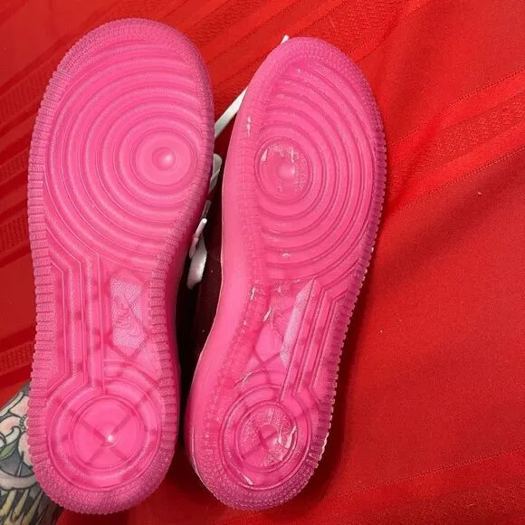 Nike Air Force 1 Red Pink Custom Painted Sneakers Shoes Men’s Size 7