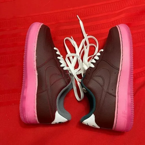 Nike Air Force 1 Red Pink Custom Painted Sneakers Shoes Men’s Size 7