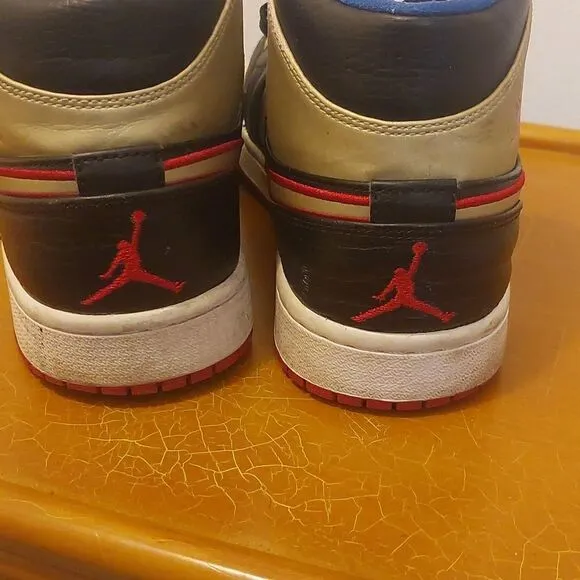 Nike Air Jordan 1 Retro Mid Black Gold Red Men Shoes