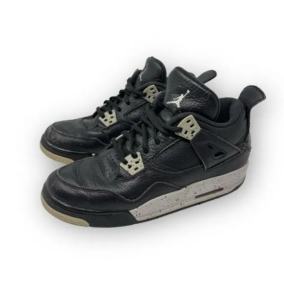 Nike Air Jordan 4 Retro BG Oreo Athletic Shoes 408452-003 Youth Size 5.5Y