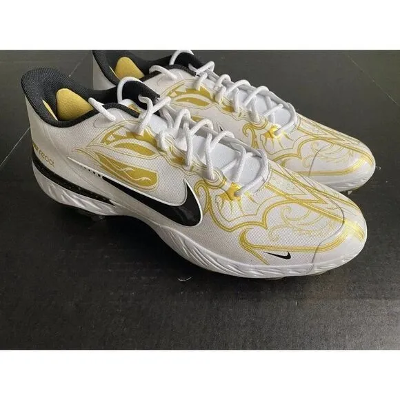 Nike Alpha Huarache Elite 3 Low PRM Gold Baseball Cleat CV3553-101 Men's Size 15