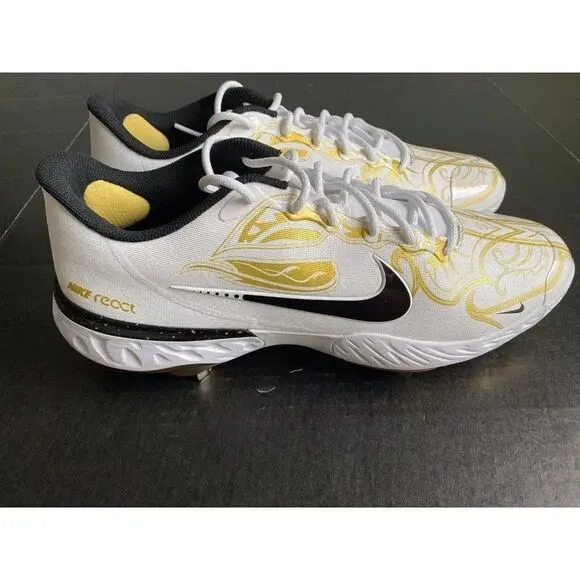 Nike Alpha Huarache Elite 3 Low PRM Gold Baseball Cleat CV3553-101 Men's Size 15