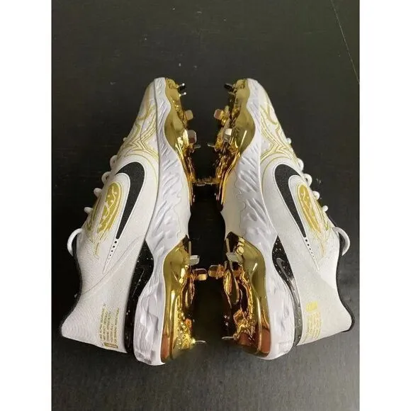 Nike Alpha Huarache Elite 3 Low PRM Gold Baseball Cleat CV3553-101 Men's Size 15
