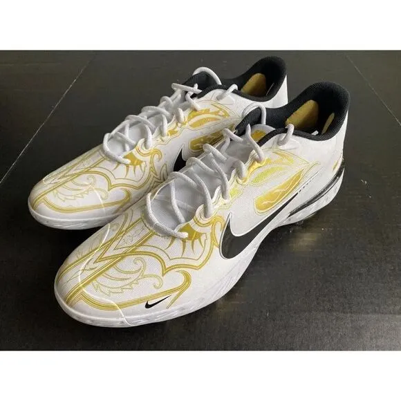 Nike Alpha Huarache Elite 3 Low PRM Gold Baseball Cleat CV3553-101 Men's Size 15