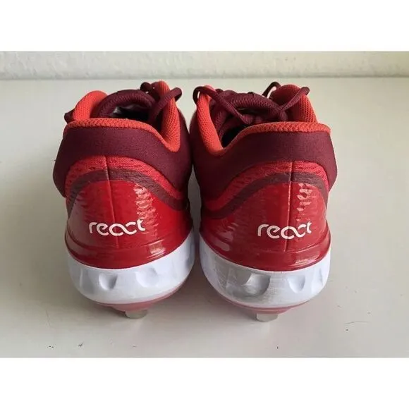 Nike Alpha Huarache React Elite 4 Red Baseball Cleats DJ6521-616 Men’s Sz 13