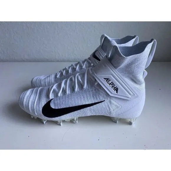 Nike Alpha Menace Elite 2 White Black Football Cleats AO3374-101 Men's Size 14