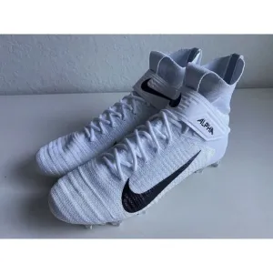 Nike Alpha Menace Elite 2 White Black Football Cleats AO3374-101 Men's Size 14