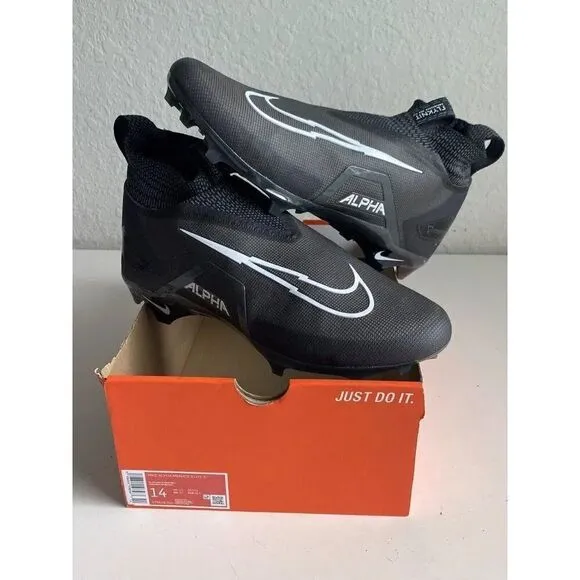 Nike Alpha Menace Elite 3 Pro Black White Football Cleats CT6648-010 Men’s Sz 14