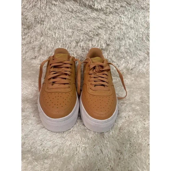 NIKE ALTA 2&quot; HI PLATFORM TRAINERS WOMEN SHOES BROWN SIZE 8 NEW cognac