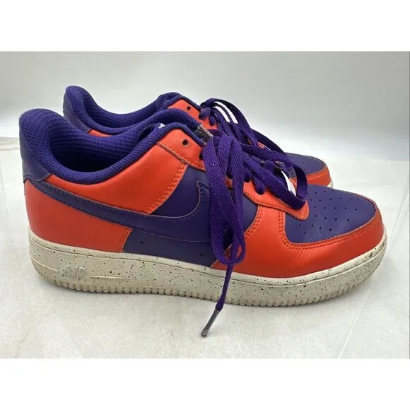 Nike &quot;By You&quot; Shoes Mens Sz 9.5 Air Force 1 LOW Custom Sneaker Purple Orange
