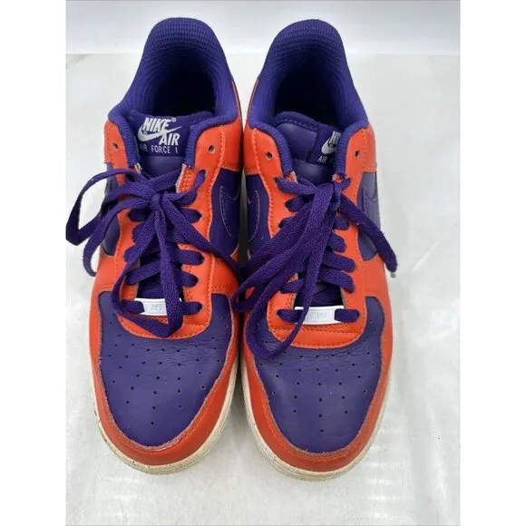 Nike &quot;By You&quot; Shoes Mens Sz 9.5 Air Force 1 LOW Custom Sneaker Purple Orange