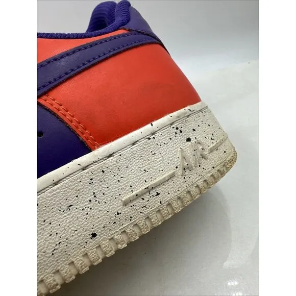 Nike &quot;By You&quot; Shoes Mens Sz 9.5 Air Force 1 LOW Custom Sneaker Purple Orange