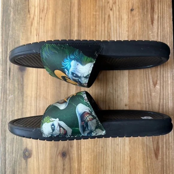 NIKE Benassi Slides Shoes Customized with Joker Sz 10