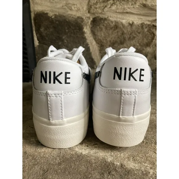 Nike Blazer Low Platform White Black Shoes DJ0292-101 Women Size 10 New