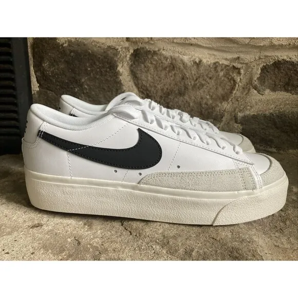 Nike Blazer Low Platform White Black Shoes DJ0292-101 Women Size 10 New