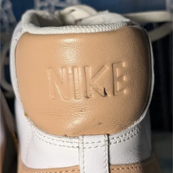 Nike Blazer Mid Premium Light Patina Sneakers Shoes White Tan Men's Size 10