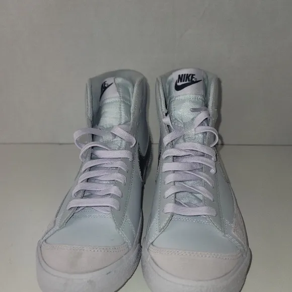 Nike Blazer Mid White Metallic Silver Dark Teal Green Da4086-101 Size 6.5