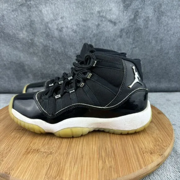 Nike Boys Air Jordan 11 Retro Jubilee 378038-011 Black Sneakers Shoes Size 3.5Y