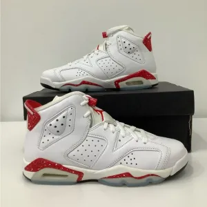 Nike Boys Air Jordan 6 Retro 384665-162 White Lace-Up Sneaker Shoes Size 4 Y