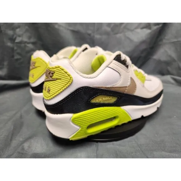 Nike Boys Air Max 90 (GS) Sneakers White Khaki Cyber Size 7 DISPLAY MODEL!