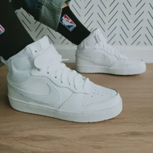 ⭐Nike Court Borough Mid 2 Sz 6.5Y Big Kids Retro Shoes White CD7782-100 School