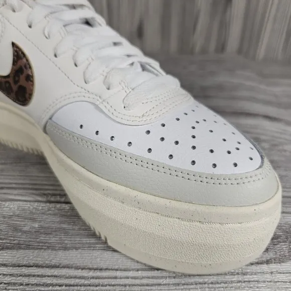 Nike Court Vision Alta Platform Shoes White Leopard DO2791 100 - Women's Sz 8.5