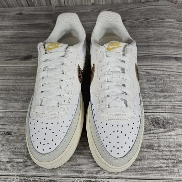 Nike Court Vision Alta Platform Shoes White Leopard DO2791 100 - Women's Sz 8.5